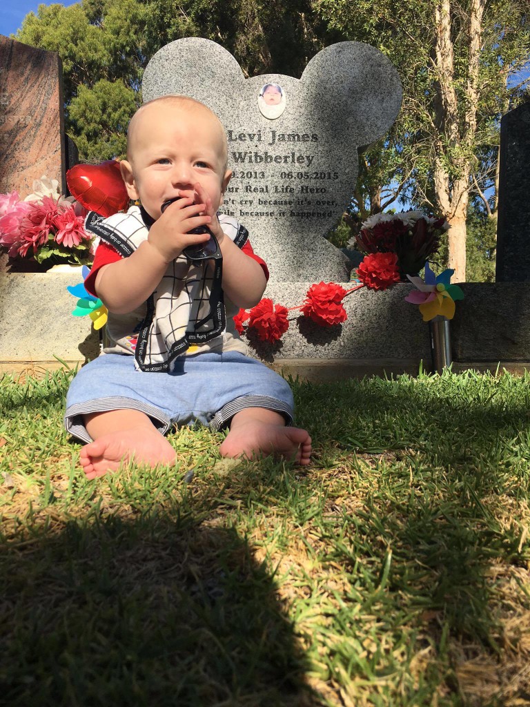 Layton at Levi's graveside